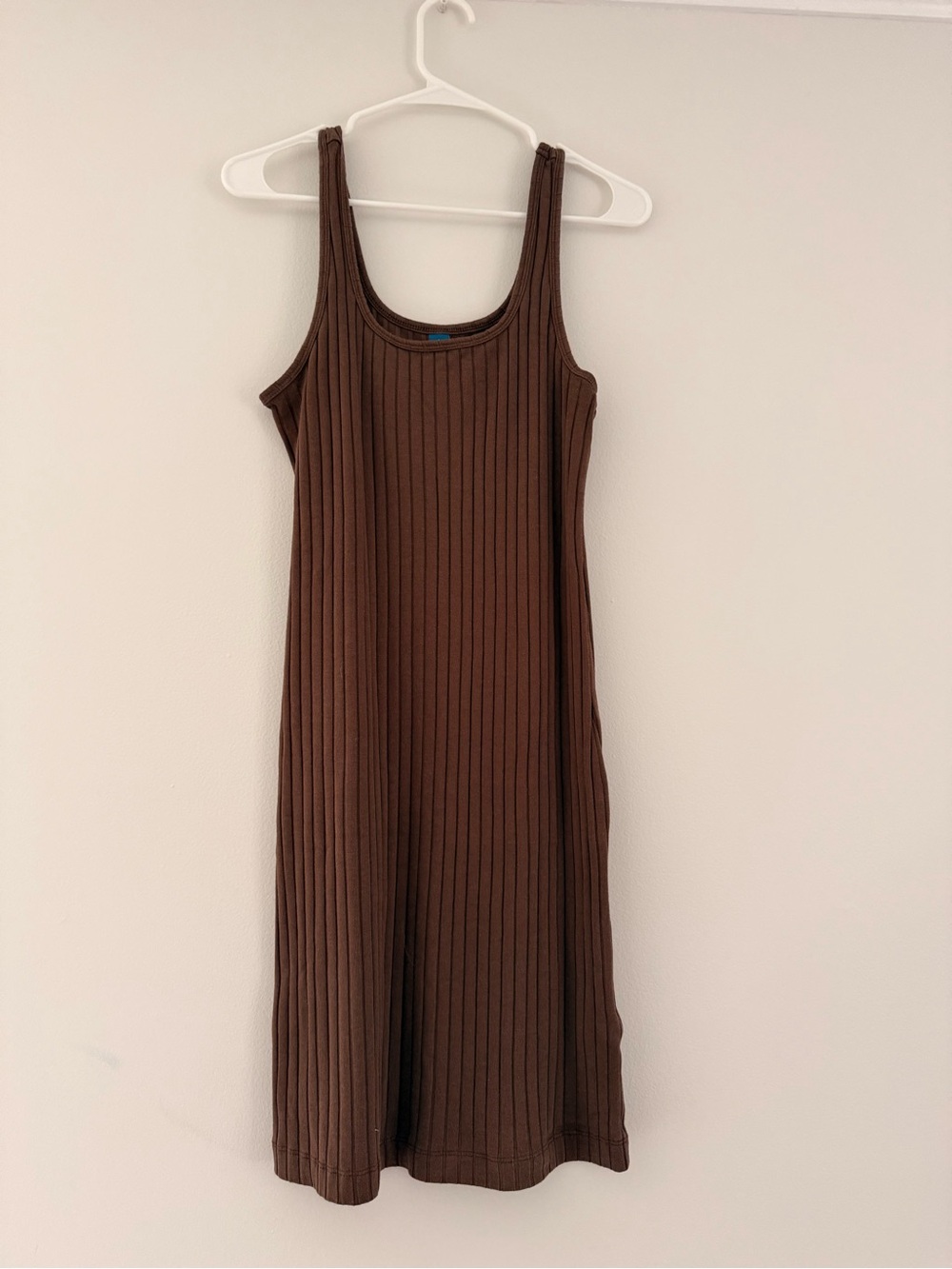 Old Navy Brown Ribbed Tank Midi Bodycon Dress